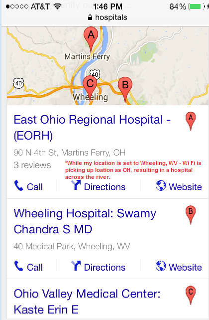 local hospital search results for hospital
