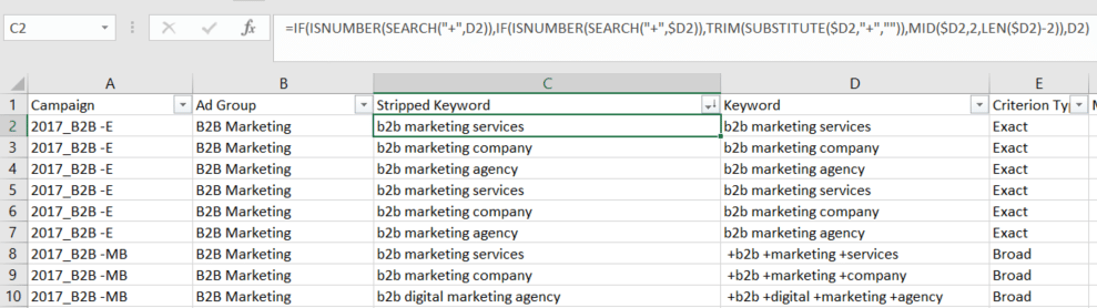 Excel for marketers 2