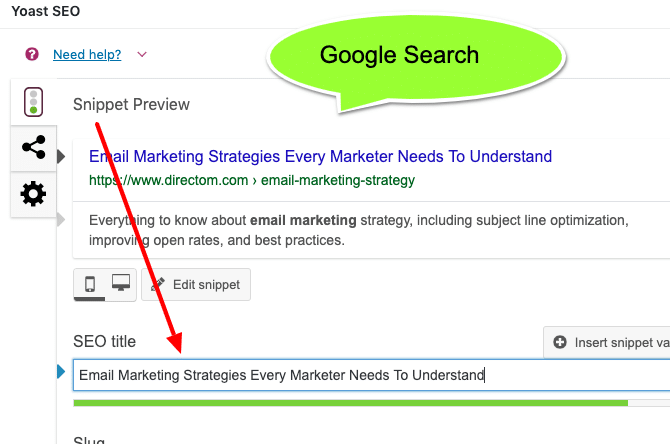 content marketing headlines google search