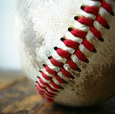 Close up picture of baseball