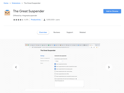 great suspender chrome extension