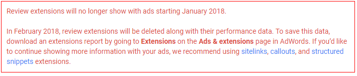 adwords review extensions
