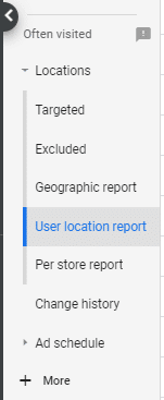 b Location User location report - Pivot Table PPC Perf