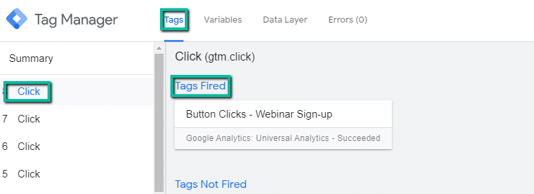 button tracking with google tag manager and google analytics