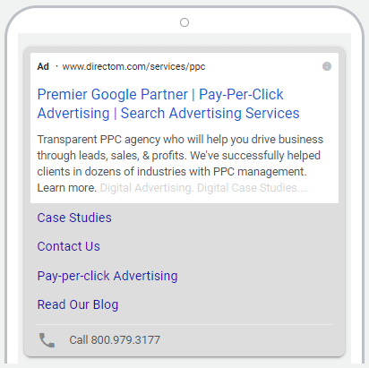 Preview of Google search ad