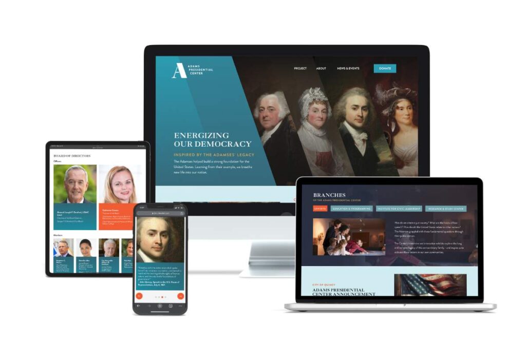 The Adams Presidential Center website design and development