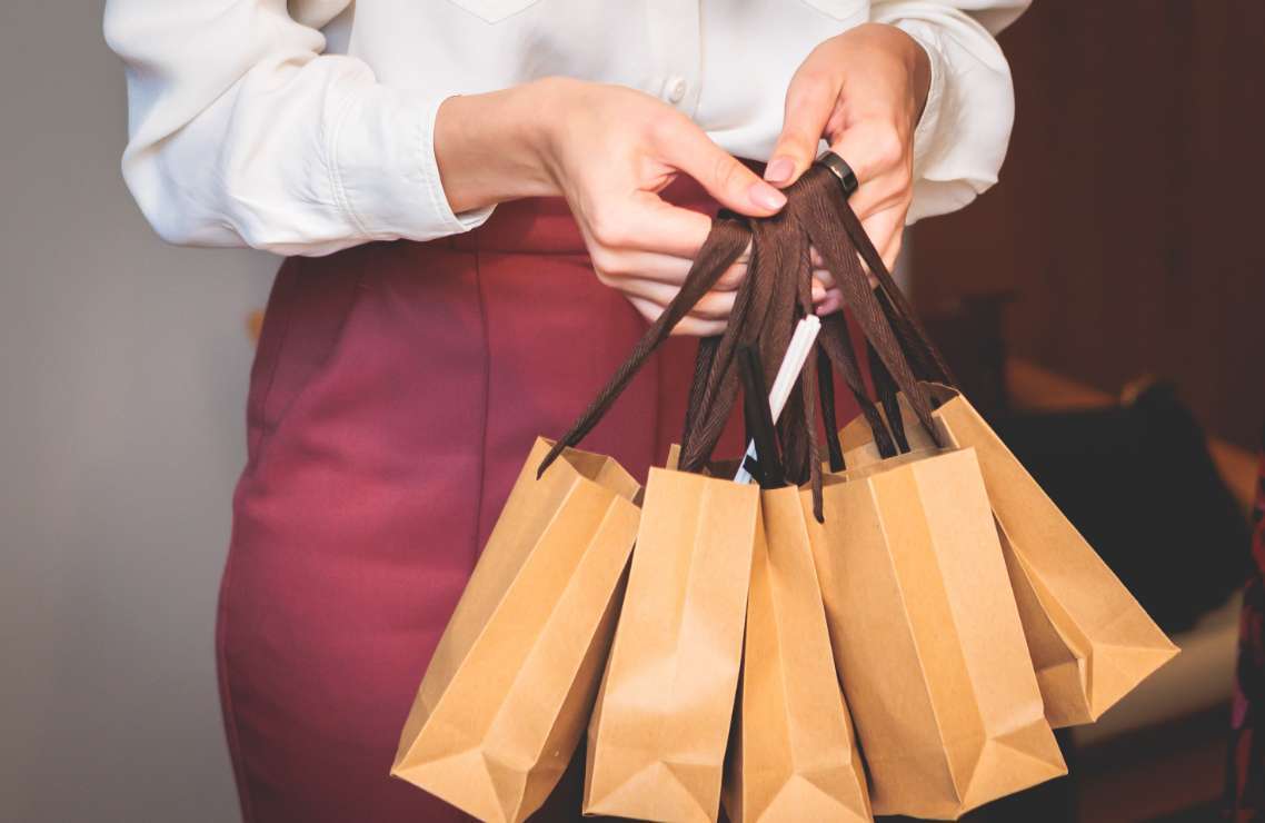 Woman holding shopping bags