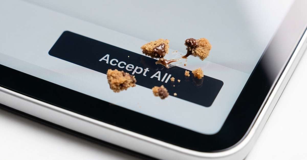 cookie crumbs on screen