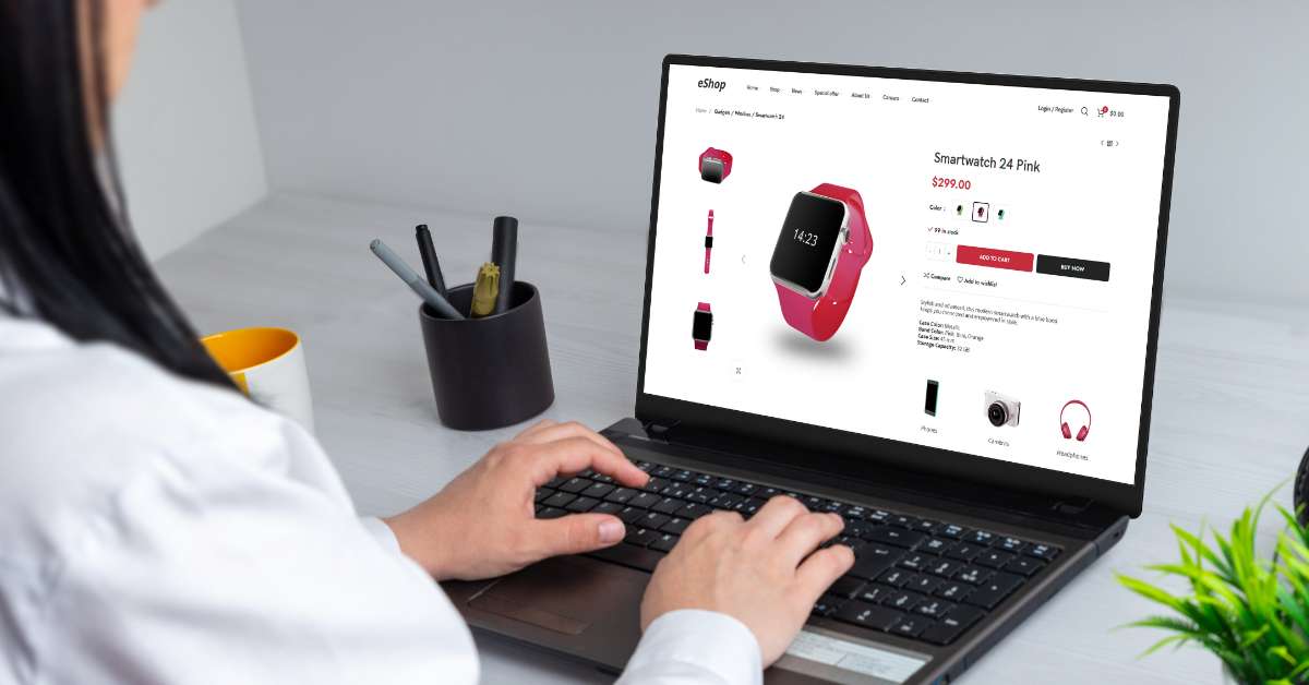 Ecommerce site on a computer